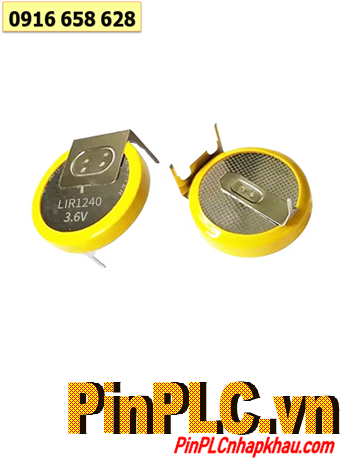 Pin sạc LIR1240 (chân thép 2 chấu hàn), Pin sạc Lithium Li-ion tai nghe Bluetooth LIR1240-55mAh-3.6v 